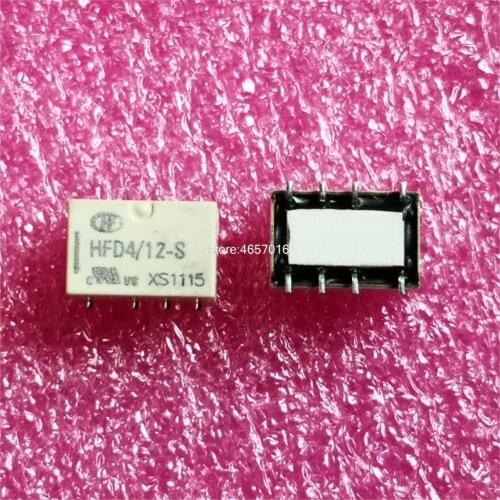 10pcs/lot Signal Relay HFD4/12-S two open and two closed 8-pin 12VDC HFD4-12-S