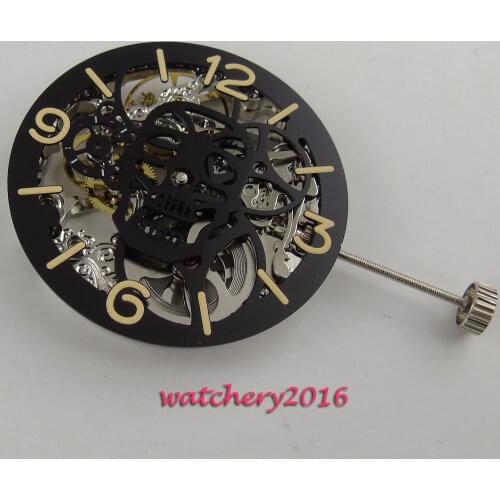 17 Jewels Full Skeleton 6497 Hand Winding movement add one 38.9mm dial