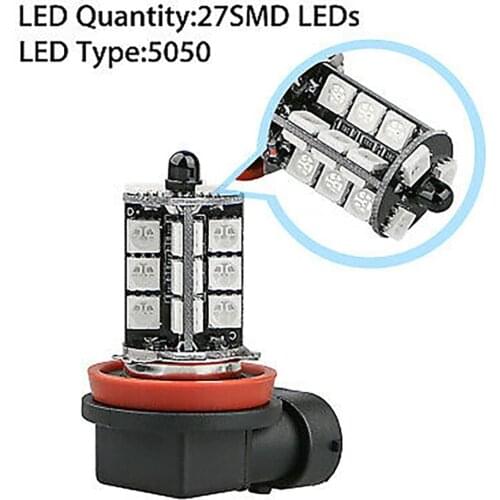 With Remote Control LED Light Bulbs RGB Multi-Color 27SMD 2pcs Set Driving Lamp