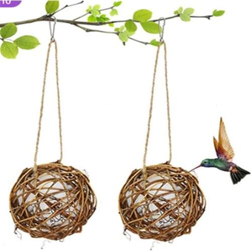 2PCS Parrot Chew Toy Balls Pet Birds Ball Socket Cockatiel Chewing Rattan Ball Cage Budgie Bird Perch Toy Small Animals Fun Toys