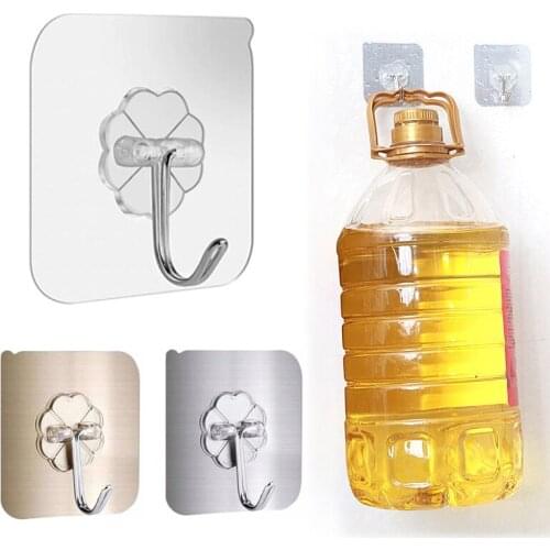 20Pcs 6x6cm Transparent Strong Self Adhesive Door Wall Hangers Hooks Suction Heavy Load Rack Cup Sucker for Kitchen Bathroom
