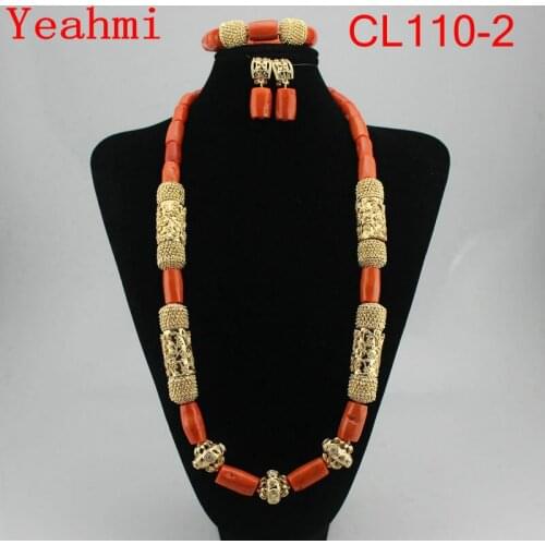 2020 Fashion Jewelry Accessories New African Jewelry Set Women Big Necklace Bracelet Earrings Jewelry Set Bridal Wedding CL110-1
