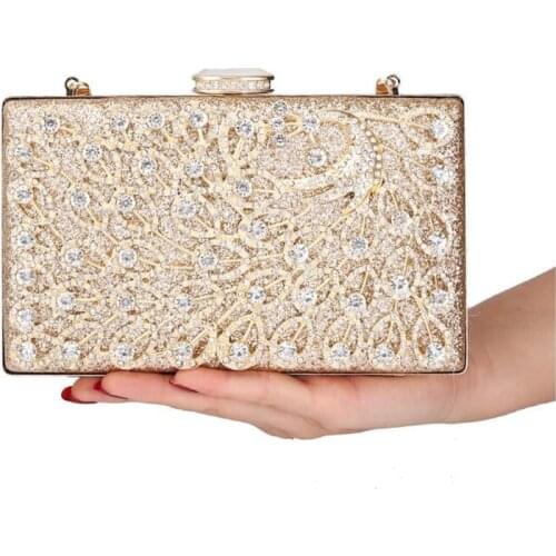 2020 women diamond clutch bags luxury peacock banquet purse hollow out dinner wallets drop shipping MN1529