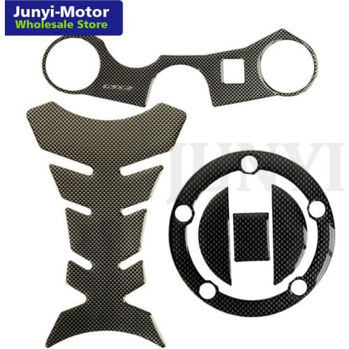 3DMotorcycle Imitation Carbon Fiber Pad Front End Upper Clamp Sticker For Suzuki GSXR 600 GSXR750 k6 k8 2006 2007 2008 2009 2010