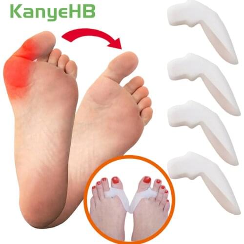 4pcs/2pairs Hallux Valgus Silicone Bone Thumb Orthotics Toe Separator Feet Care Thumb Orthotics Foot Corrector Care Tools A237
