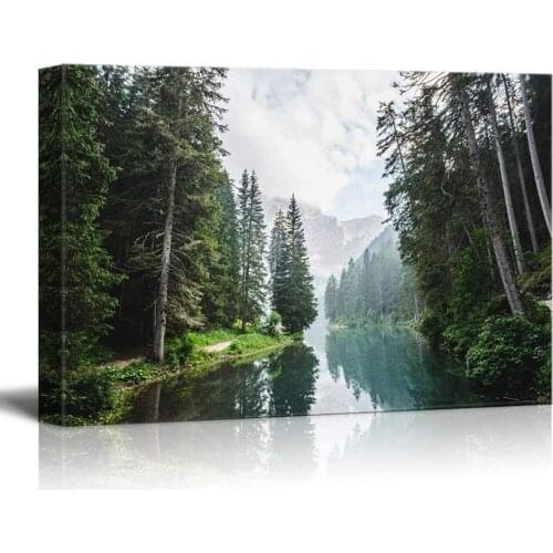 DIY 5D Diamond Painting Lake And Mountain In The Forest Mosaic Bead Picture Scenery Home Decor Landscape Full Square Round Drill