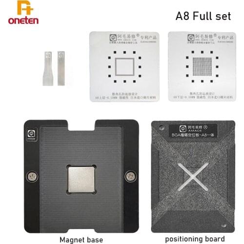 Amaoe Magnetic BGA Tin Planting Platform For A8 CPU RAM Reballing Kit Set Solder IC Chip Positioning Plate 0.12mm