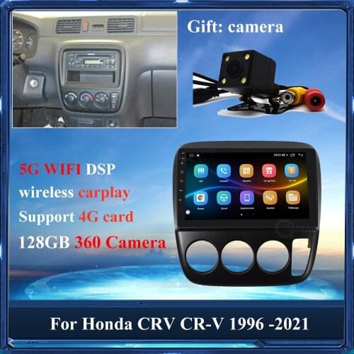 128GB Car Radio DVD Player GPS Navigation Head Unit For Honda CRV CR-V 1996 1997 1998 1999-2021 2 Din Car Stereo Receiver video