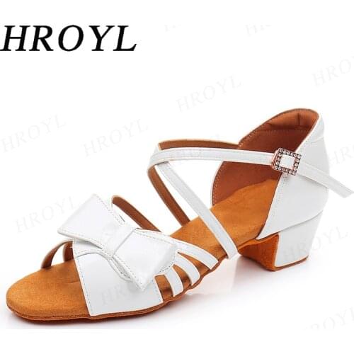 Bachata Dance Shoes For Girls Soft PU Latin Dancing Shoes Bowtie Princess Summer 3.5CM Salsa Sandals Tango Samba Shoe Wholesale