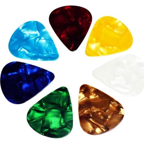 10 pcs Celluloid Guitar Picks 0.46mm 0.71mm 0.96mm with Random Color Plectrums for Guitar Bass