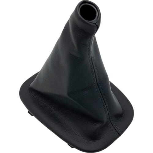 Gear Shift Knob Black Leather Gaiter Boot Case Collar + Frame Shifter Collar Cover for BMW 3 Series E30 (1984-1992)