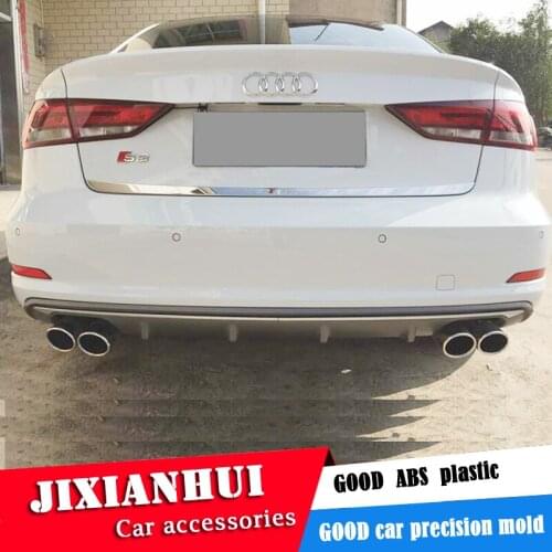 For Audi A3 S3 Body kit spoiler 2014-2016 For Audi A3 RS3 ABS Rear lip rear spoiler front Bumper Diffuser Bumpers Protector