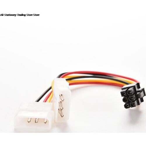 For video cards 2 IDE Dual 4pin Molex IDE Male to 6 Pin Female PCI-E Y Molex IDE Power Cable Adapter Connector