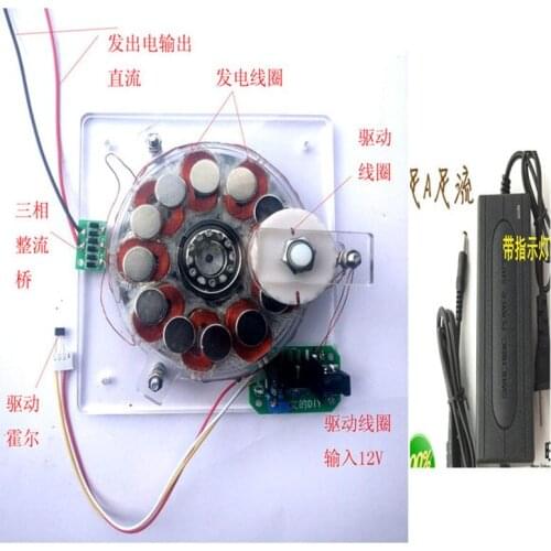Coreless Generator Brushless Motor Disk Generator With Power Supply Air Conditioner Fan motor Hall coil drive