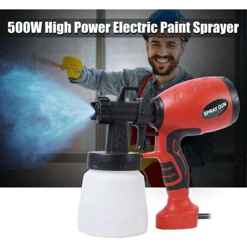 KKmoon 500W Electric Spray Gun 800ml High Pressure Paint Sprayer 3 Spray Patterns Flow Rate Control with 2.5mm Plastic Nozzle