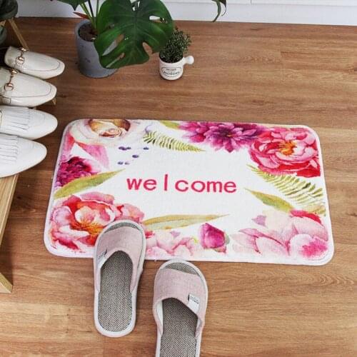 Carpets For Living Room Water-absorbent Non-slip Bathroom Decoration Rugs Soft Fluffy Home Room Flower Lamb Velvet Floor Mat
