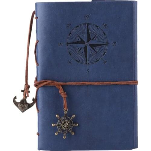 Leather Journal Notebook, Vintage Spiral Notebook Refillable Daily Planner Embossed Travel Journal Diary with Blank Pages