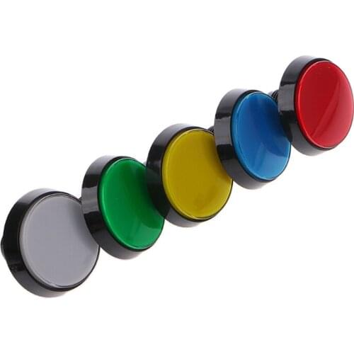 P15D 5 Pcs/Set 5 Colors 60mm Round Push Button Switch For Game Player Arcade Joystick