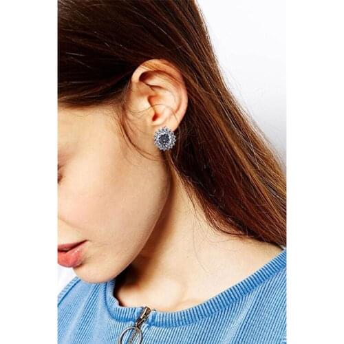 Best selling simple flowers full of diamond earrings snow micro inlaid zircon female Earrings Ear accessories