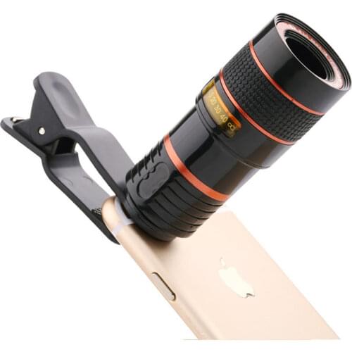 8x18 Zoom Mobile Monocular Telescope Camera Lens Night Vision Mini Universal Optical Clip Telephoto Black for Phone Accessories