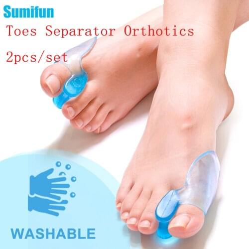New 2pcs Big Toe Separator Bone Corrector Straightener Silicone Gel Foot Fingers Protector Bunion Adjuster Feet Massager