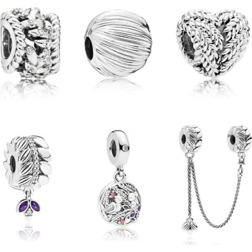 New Heart Safe Charm Dangle Bead DIY Beads Fit Original Pandora Bracelets Charm 925 Silver Bead Jewelry Making Gift for Mom Girl