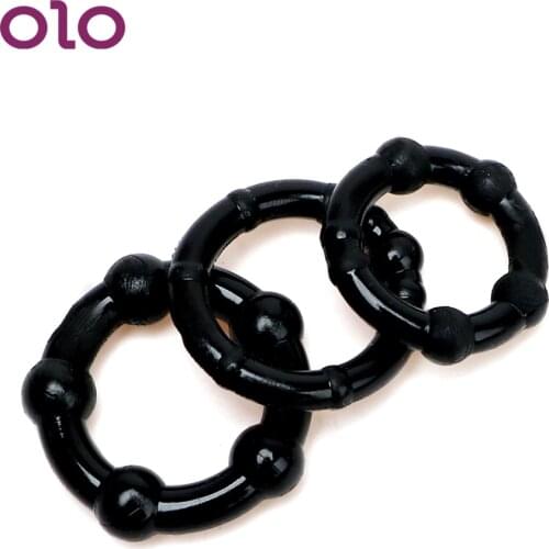 OLO 3 Pieces/set Penis Ring Cock Ring Penis Enlargement Delay Ejaculation Sex Toys for Men Male Sex Products Silicone