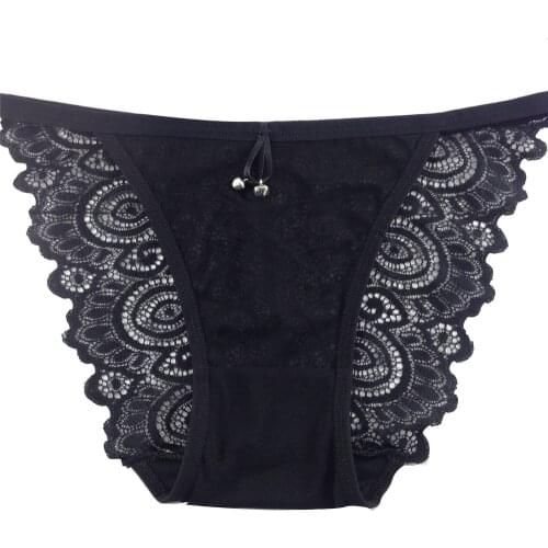 Sexy underwear Lace pattern transparent buttock briefs low waist non-trace buttock briefs 60162