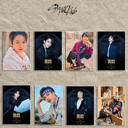 KPOP Stray Kids Unlock GO LIVE IN LIFE Bang Chan Felix I N Chang Bin Hyun Jin Poster Self Adhesive Photo Sticker Posters New