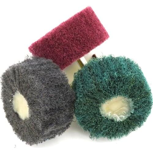 Half Dozen 6 Pieces Diameter 50mm 2-Inch Nylon Fiber Flap Wheels 6mm Shank Scouring Wheels Rotary Abrasive Tools