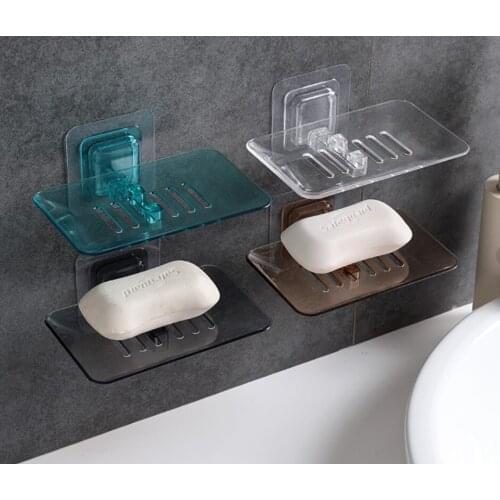 Suction Cup Wall Dishes Soap Dish Case Soap Box Dish Storage Plate Drain Soap Box Storage Rack Plastic Holder