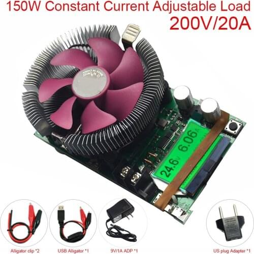 V 150 W Adjustable Constant Current Electronic Charging Battery Tester 12v24v48v Lithium Lead Acid Discharge Capacity Counter