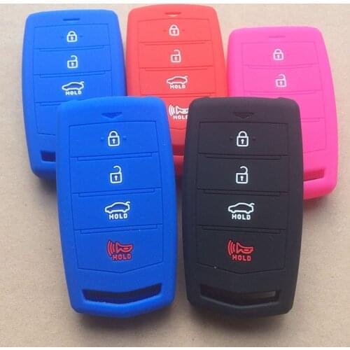 Silicone Car Key fob set Case Cover hood skin for Hyundai Genesis G90 G80 remote 4 button keyless protect shell accessories