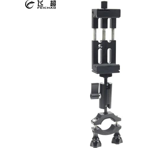 FEICHAO Aluminum Alloy Bicycle Clip Anti-loose Connection Arm Pipe Clamp with Mobile Phone Holder Clip for 4.7-6.0" Smartphone