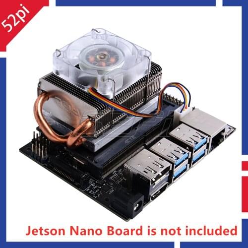 52Pi Ice Tower Cooling Fan Super 7 Colors RGB Changing Light for NVIDIA Jetson Nano Developer Board