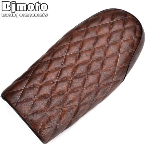 BJMOTO Universal Rhombus Shape Vintage Retro Cafe Racer Motorcycle Seat Saddle For Bobber Sportster Chopper CB650 Z650 GN250