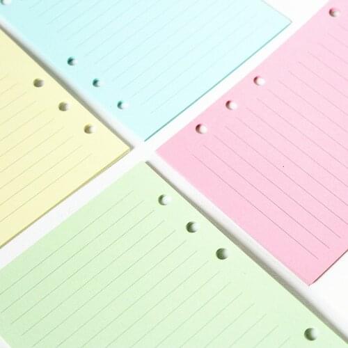 2019 Candy rainbow color binder inner paper for the core of spiral notebooks,creative 6 holes colorful papers for planner A5 A6