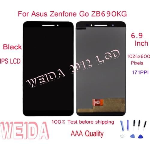 WEIDA 6.9" 1920x1080'' For Asus Zenfone Go ZB690KG LCD Screen Display Touch Digitizer Assembly + Frame ZB690 Replacement