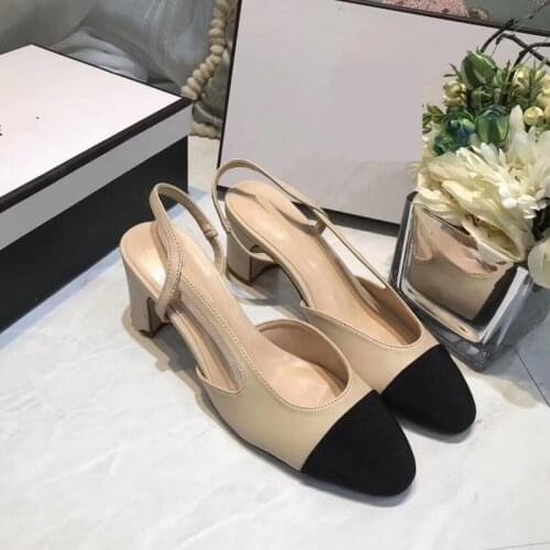 2020 Big size 30-40 Sandal women High heels summer shoes woman Pointed toe Slip on Patchwork Black Beige sandalias