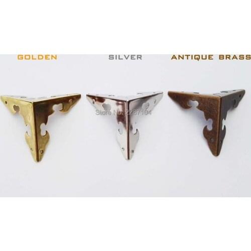 12pcs Brand New Decorative Antique Brass Golden Silvery Jewelry Chest Wine Box Wooden Case Iron Metal Corner Protector Nail