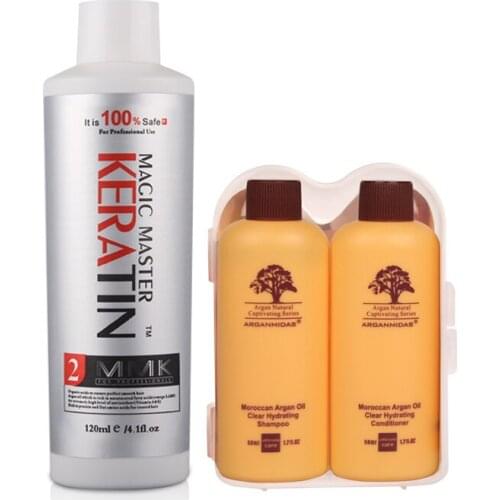 120ml Without Formalin Keratin Hair Straighten Curly Hair Products Coconut Smell Hair Treatment with Free Travel Suit