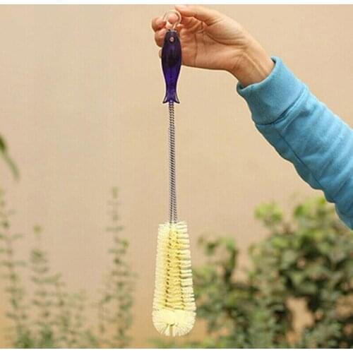 1 x 40CM Long Handle Flexible Bottle Cleaning Brush Kitchen Teapot Cleaner Tool