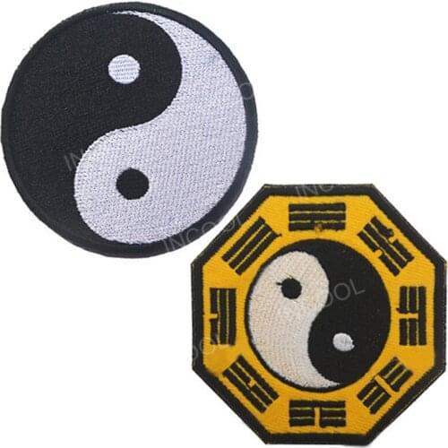 3D Chinese Tai Chi Embroidery Patch Yin Yang Tactical Military Army Patches Combat Emblem Appliques Embroidered Badges