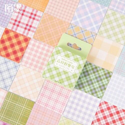 46pcs Forest Picnic Series Colorful Kawaii Stickers Colored Squares Decorates Material Scrapbook Stationery