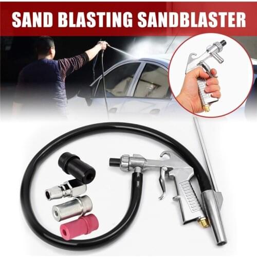 7Pcs/Set Abrasive Air Sand Blasting Gun Kit 1 Ceramic Nozzle 1 Steel Nozzle 1 Sand Suction Pipe Industrial Sandblaster Gun