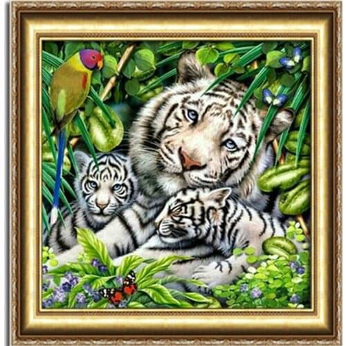 5D Diamond Mosaic DIY Diamond Painting Cross Stitch Pattern Resin round Drill Icon Diamond Embroidery Tiger Decor Painting