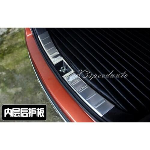 Car Protect Stainless Steel Rear Bumper Inside Door Sill Plate Scuff For Mitsubishi Outlander 2013-2015