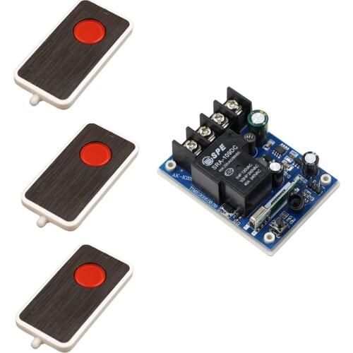 New DC12V 24V 36V 48V 30A 1CH Wireless Remote Control Switch System 1pcs Receiver + 3pcs Red-button Remote Control 315mhz/433mhz