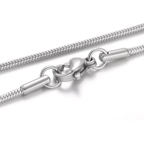 1.5mm Stainless Steel Snake Chain Necklaces for Women Men Silver/Gold Color 45cm DIY Long Necklaces Jewelry