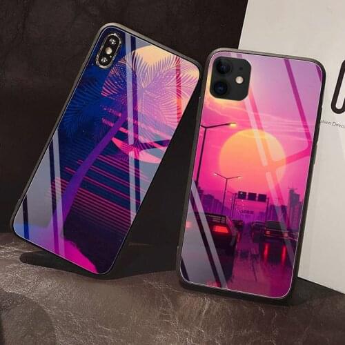 Sunset scenery Phone Case Tempered Glass For iPhone 12 Pro Max Mini 11 Pro XR XS MAX 8 X 7 6S 6 Plus SE 2020 case